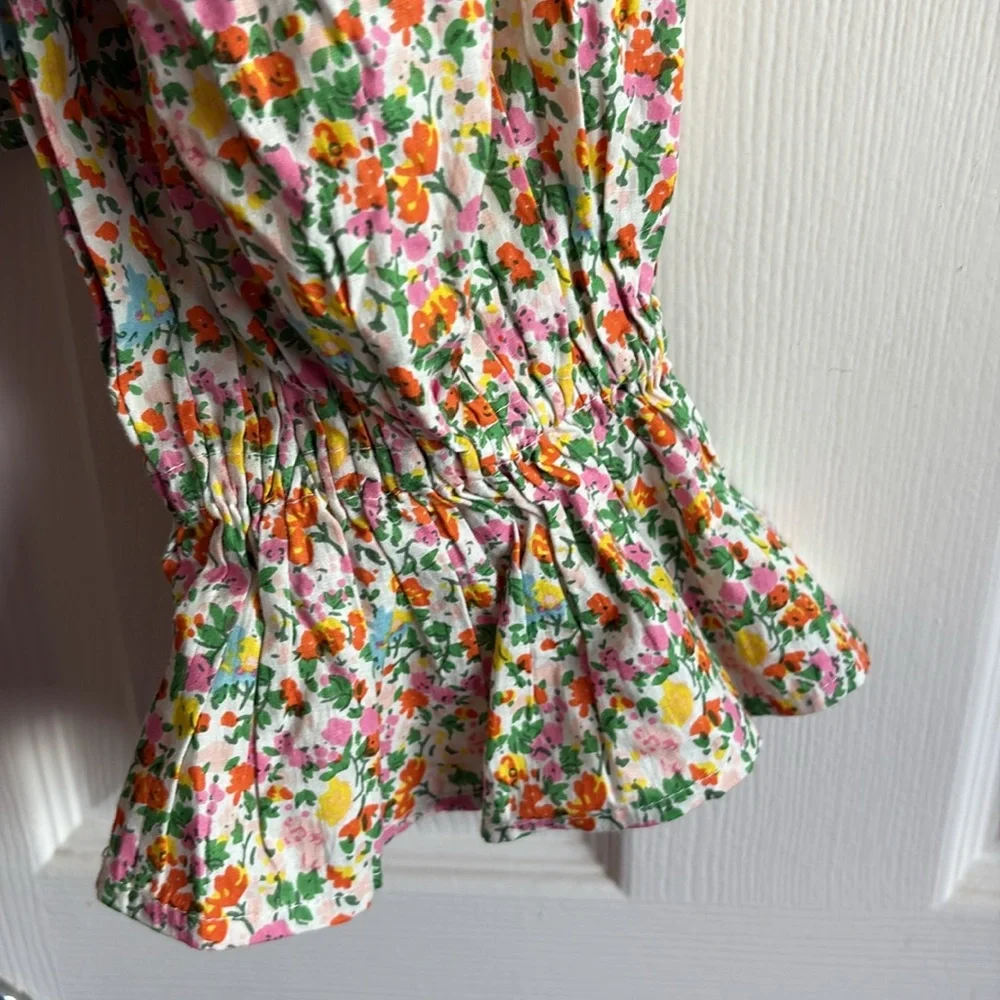 Elizabeth Wilson Designs Multicolor Floral Smocked Blouse - Picture 13 of 16